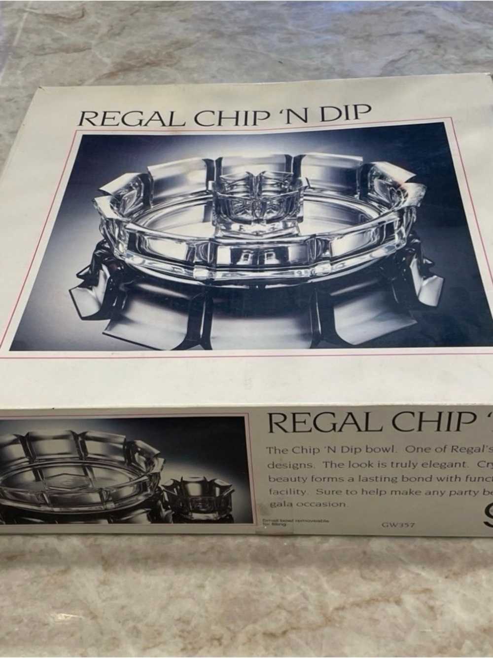 Regal Chip 'N Dip Clear Lucite Serving Bowl
